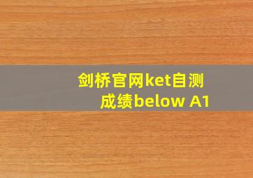 剑桥官网ket自测成绩below A1